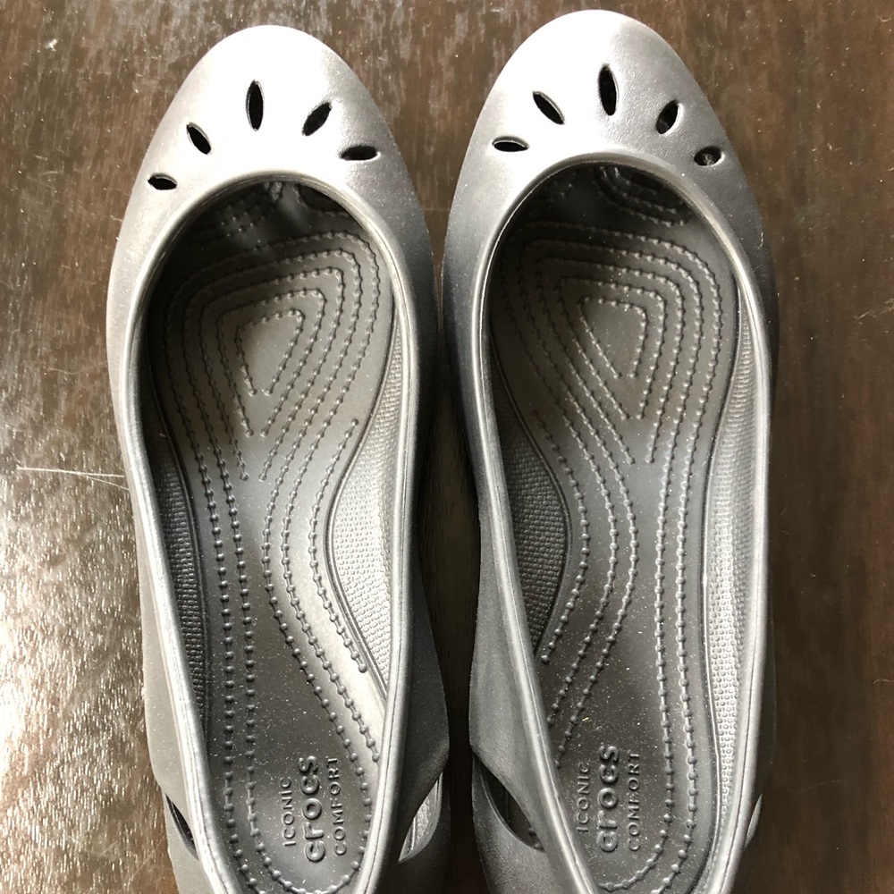 NWOT Crocs Black Ballet Flats Sz 9
